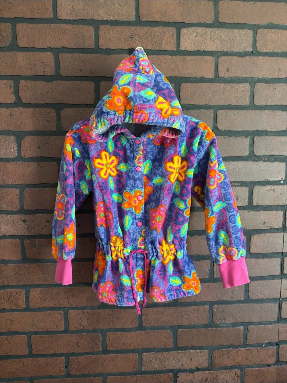 VTG 90’s Gymboree Groovy Flowers Rainbow Tag Iconic Terry Swim Cover Up RARE